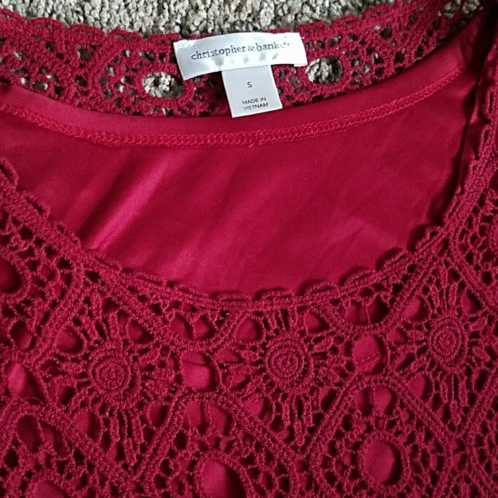 Christopher & Banks | lace maroon top